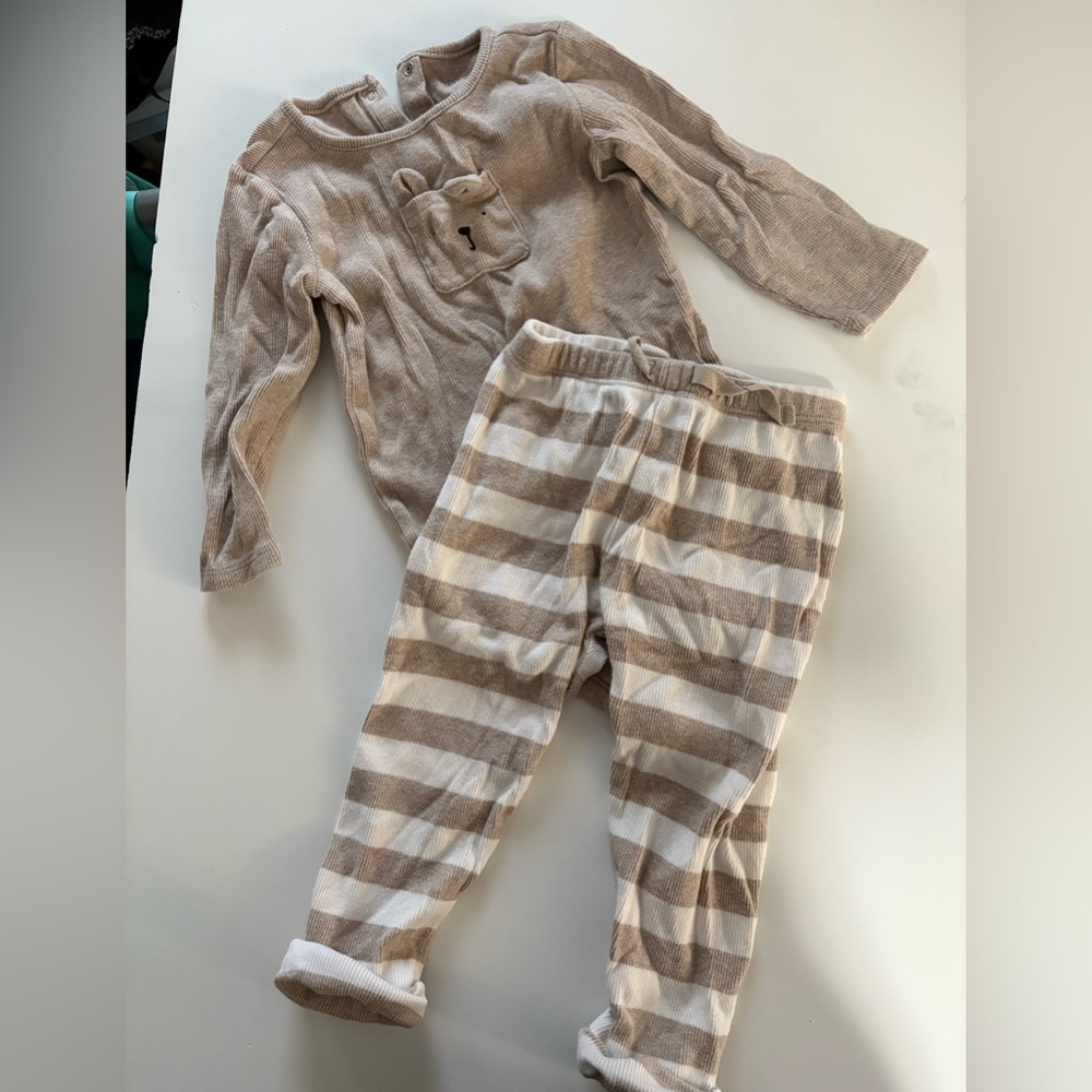 Gap organic cotton outfit onesie striped 18-24m bunny